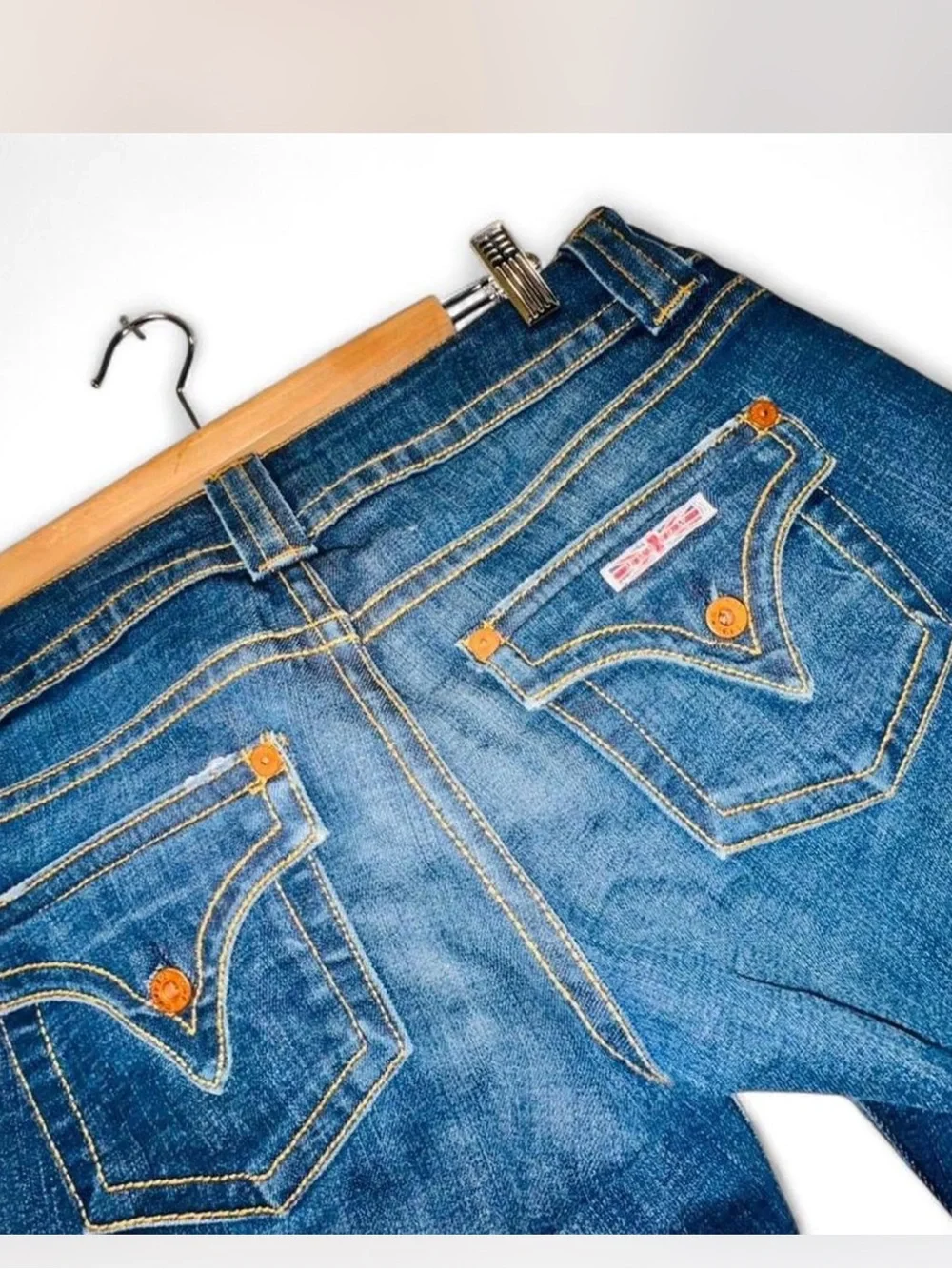 Hudson 170SOLL Signature Bootcut Flare Jeans Size 28 Low Rise Y2K Boho Dark Wash